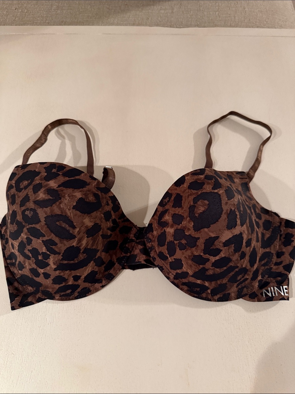 Nine West Brown and Black Leopard Push-Up Bra
